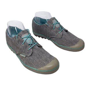 Palladium Slim Oxford Woven Sneakers Teal Black Womens Size 7.5 Lace Up Lug Sole